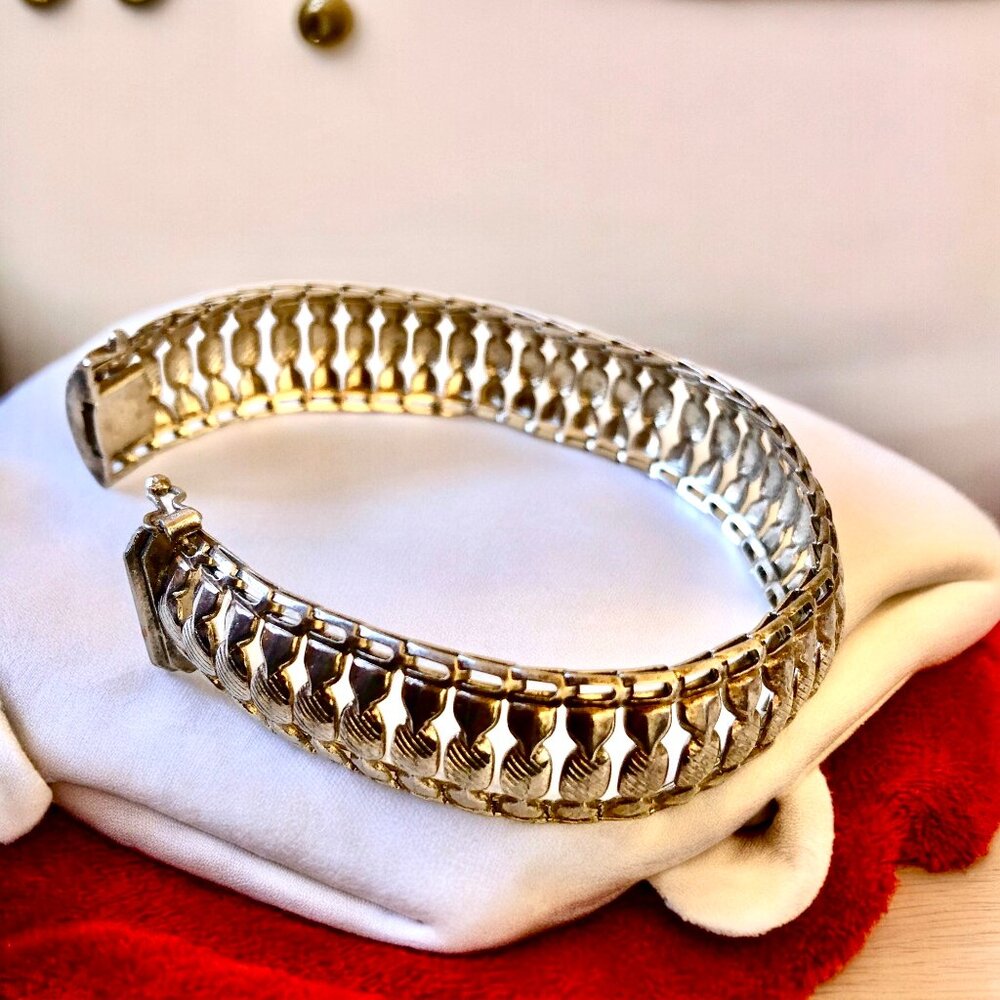 Milor Italy Sterling Silver Bracelet Basketweave Link 16.5 gr